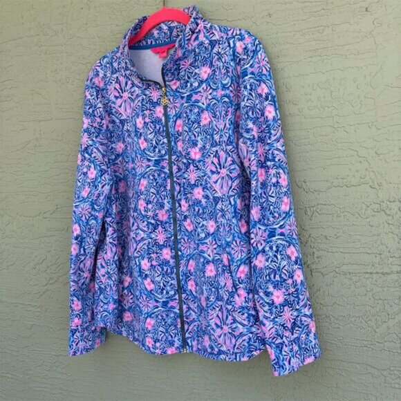 Lilly Pulitzer Women's XL Blue Leona Zip Up Jacket Long Sleeve Casual - Picture 2 of 11